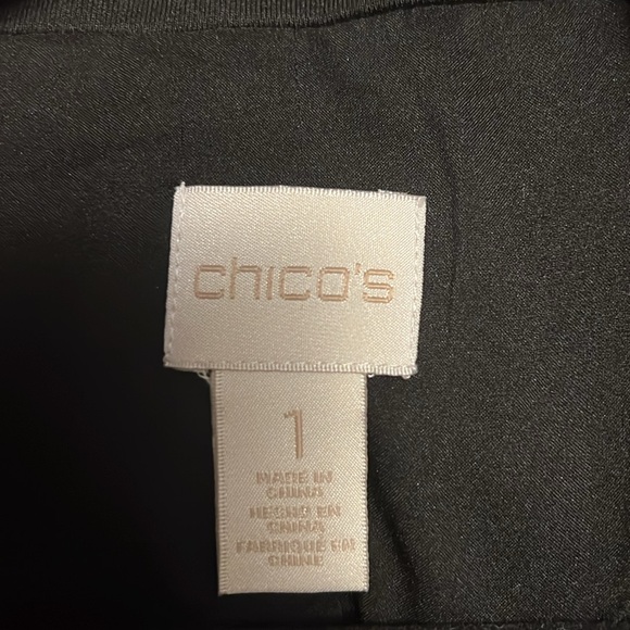 Chicos Blazer Black with White stripes. Size 1 (M size 8) - Picture 14 of 16